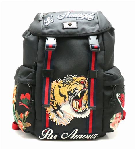 tiger backpack gucci|Gucci tiger print nylon backpack.